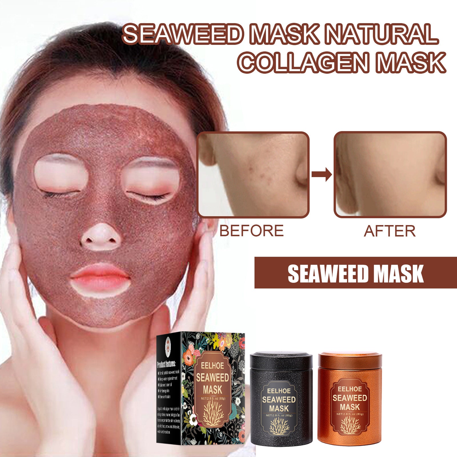 EELHOE Hydrating Milky Seaweed Mask Hydrating Moisturizing Skin