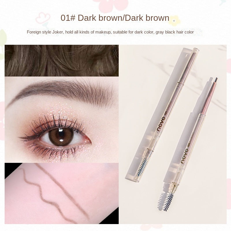 NOVO small oval double-ended eyebrow pencil with eyebrow brush natural color long-lasting machete ultra-fine waterproof and sweat-proof fine wholesale