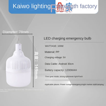 led အရေးပေါ်မီးသီး led လမ်းဘေးဈေးဆိုင် ညဈေး စျေးကုပ်မီးအိမ် ပြင်ပစခန်းချအားသွင်းခြင်း ကြိုးမဲ့အလင်းရောင် USB စွမ်းအင်ချွေတာရေးမီးအိမ် 