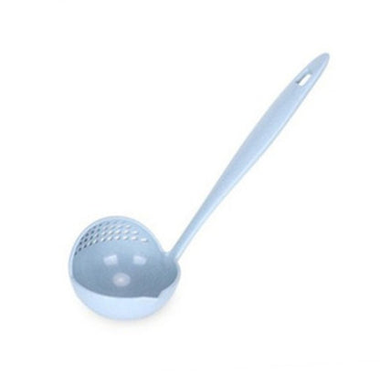 Creative wheat straw two-in-one household kitchen spoon long-handled plastic colander filter tableware hot pot spoon 