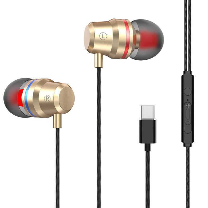 [Factory Cargo] type-c headphones are suitable for LeTV 2 Xiaomi 8 Xiaomi 6 headphones metal headphones in-ear