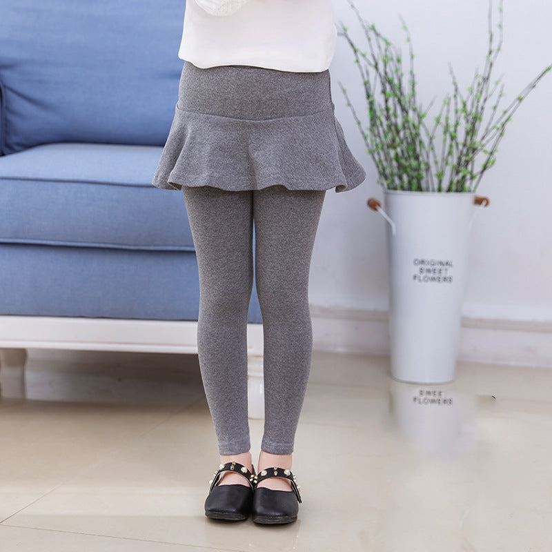 နွေဦးပေါက်မိန်းကလေးများ၏ leggings နွေဦးနှင့်ဆောင်းဦးရာသီ culottes ချည်သားဘောင်းဘီအသစ် အနက်ရောင် ပျော့ပျောင်းသော အပြင်ဘက် အရောင်အသွေး ပါးလွှာသောအပိုင်း 