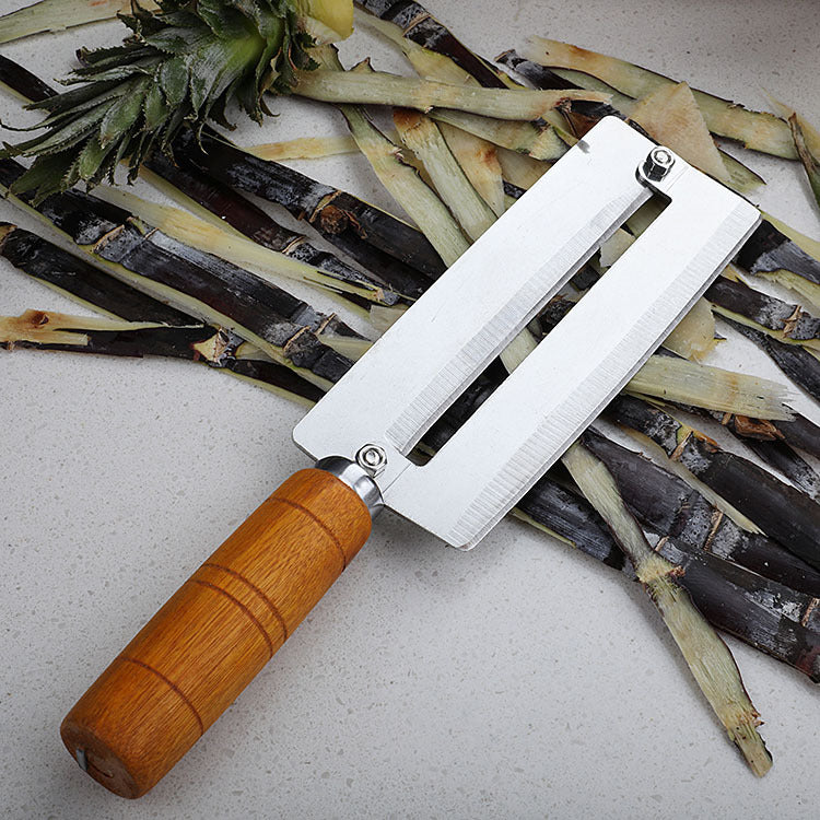 Wooden handle stainless steel pineapple knife sugar cane thickening special peeler household agricultural commercial fruit shop chopping tool 