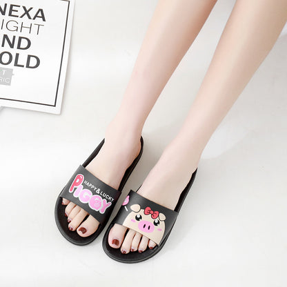 Spring and summer new slippers female Korean version students fashion leisure indoor home non-slip sandals thick-soled outerwear women's shoes 