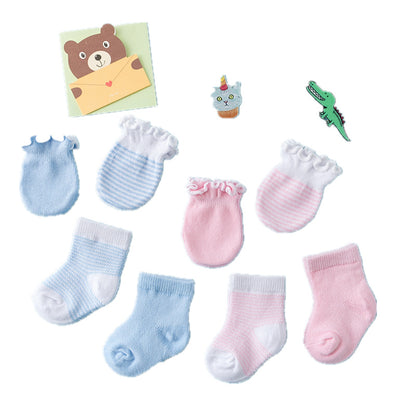 2023 Cotton Mesh Anti-Scratch Face Baby Socks Baby Gloves Set Children's Socks Cotton Socks Baby Socks Manufacturer Wholesale 