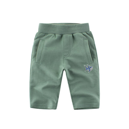 Korean version of children's clothing new 2023 children's pants baby sports pants boys cropped pants factory direct sale 