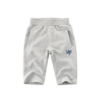 Korean version of children's clothing new 2023 children's pants baby sports pants boys cropped pants factory direct sale 