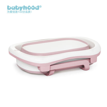 Children's foldable bathtub for newborn babies to sit or lie on while swimming. Large size for baby bathing. 