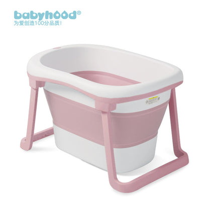 Children's foldable bathtub for newborn babies to sit or lie on while swimming. Large size for baby bathing. 