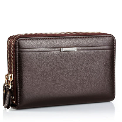 Foreign trade men's bag multi-card men's clutch bag double zipper long wallet business clutch bag men's clip bag handbag 