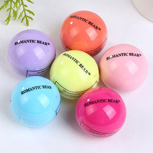 Wholesale spherical lip balm, hydrating, moisturizing, anti-drying, children's creative boutique moisturizing lip balm, fruit flavor 