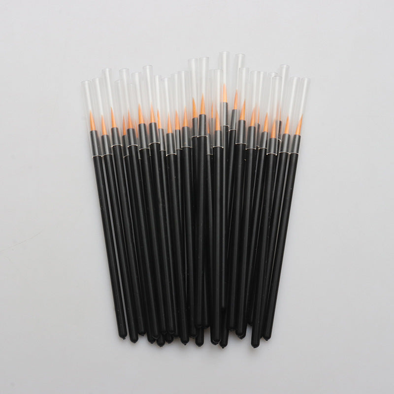 Wholesale eyeliner brush nylon head eyeliner brush fine capped eyeliner brush portable yellow head white head brush 