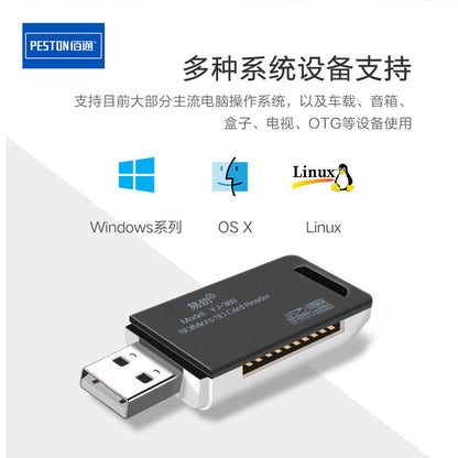 佰通易劲YJ-368手机TF相机单反SDXC内存卡套micro SD二合一读卡器