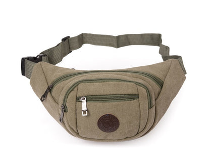 Waist bag unisex courier business cashier coin purse canvas large capacity multi-layer bag