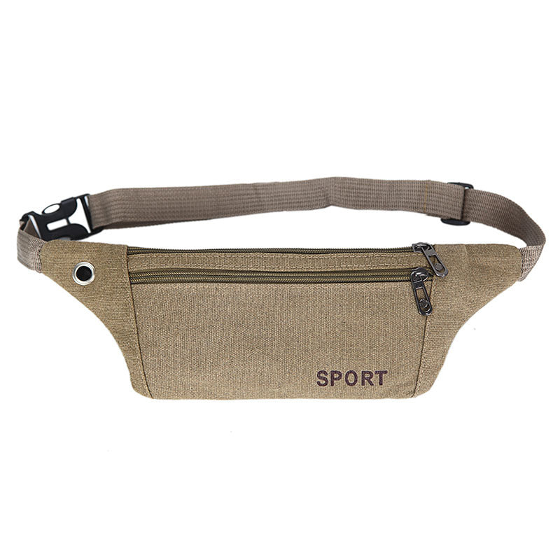 Factory direct sales Korean style sports and leisure canvas invisible anti-theft waist bag for men and women travel and cycling backpack