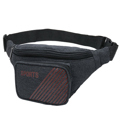 Sports multi-functional waterproof waist bag for men large capacity cashier bag business canvas mobile phone bag customization 