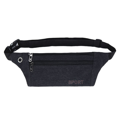 Factory direct sales Korean style sports and leisure canvas invisible anti-theft waist bag for men and women travel and cycling backpack