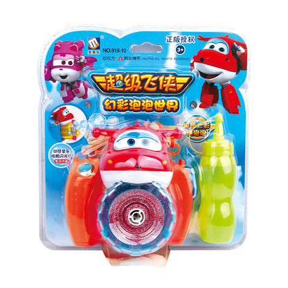 Hualong ၏ စစ်မှန်သော တရားဝင်ခွင့်ပြုချက်ပါ Super Wings Bubble Machine အသစ်သည် မီးများ၊ သီချင်းများ၊ အင်တာနက် နာမည်ကြီး Douyin၊ တူညီသော ကင်မရာပူဖောင်းစက်၊ 