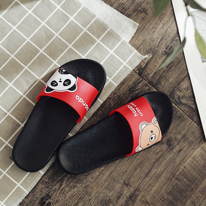 2022 New Cartoon Pig Indoor and Outdoor Wearing Sandals and Slippers Women's Flat Non-slip Soft Bottom Bathroom Ladies Cute Flip Flops 