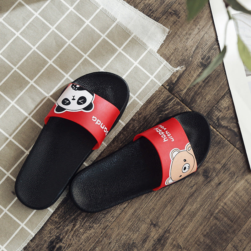 Spring and summer new slippers female Korean version of the student cartoon casual indoor home non-slip sandals thick-soled outerwear women's shoes