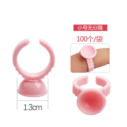 Wholesale eyelash grafting ring cup pink tattoo color material cup holding grafted eyelash glue tray 