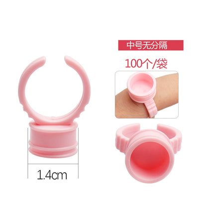 Wholesale eyelash grafting ring cup pink tattoo color material cup holding grafted eyelash glue tray 