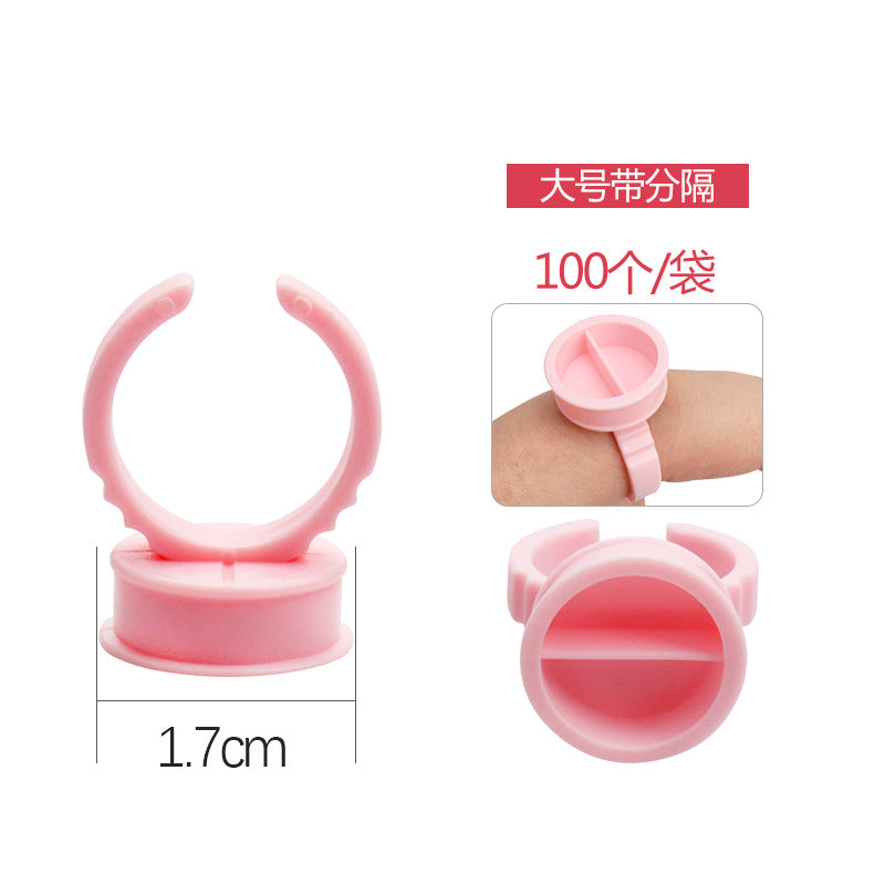 Wholesale eyelash grafting ring cup pink tattoo color material cup holding grafted eyelash glue tray 