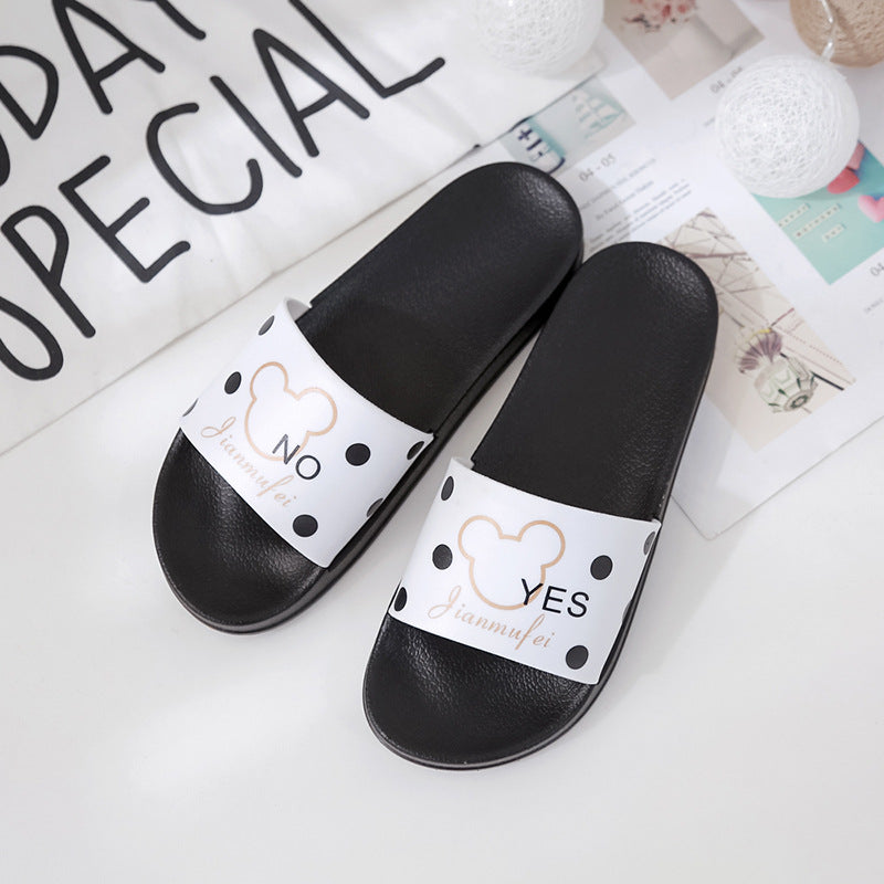 Spring and summer new slippers female Korean version students fashion leisure indoor home non-slip sandals thick-soled outerwear women's shoes 