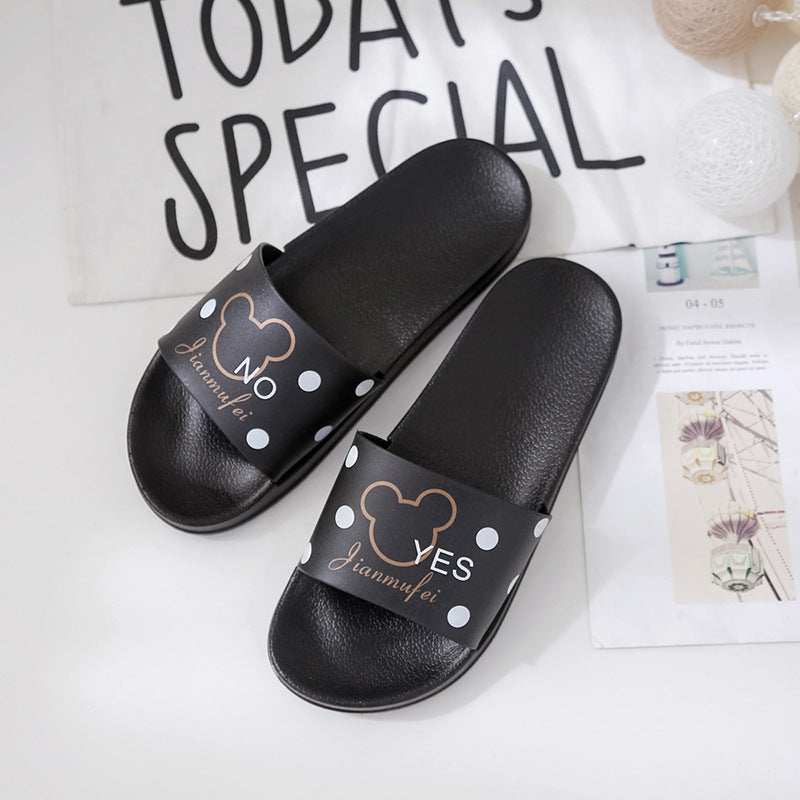 Spring and summer new slippers female Korean version students fashion leisure indoor home non-slip sandals thick-soled outerwear women's shoes 