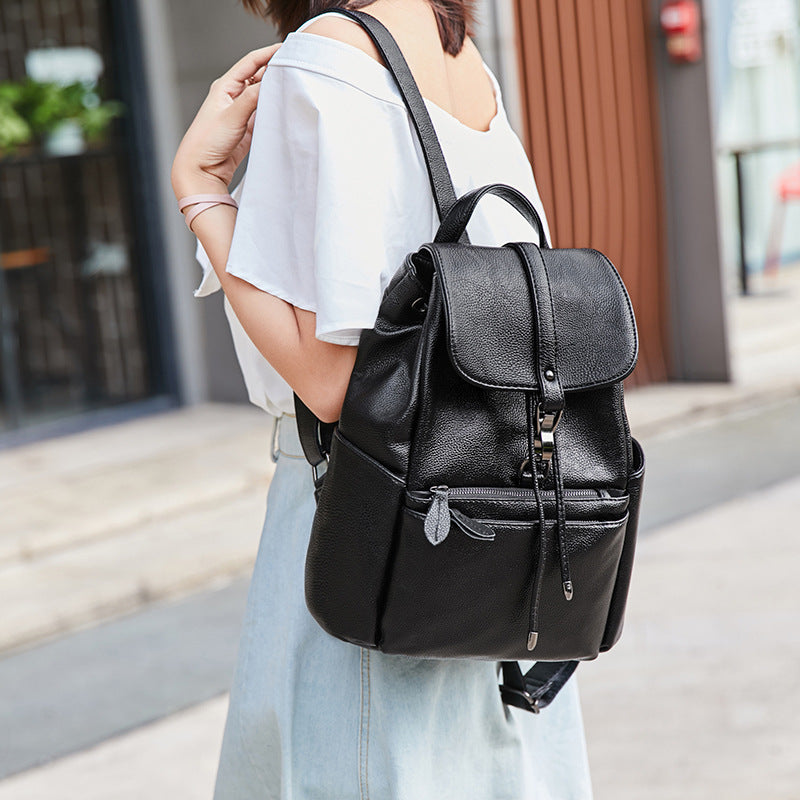 Youthful Fashion Backpack Women's 2023 Summer New Korean Style Simple and Easy to Put on Anti-Theft Large Capacity Travel Backpack 