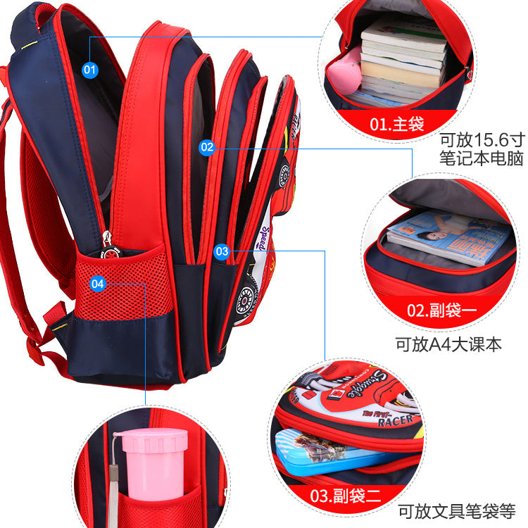 Factory price wholesale new children's schoolbags kindergarten elementary school students' schoolbags cartoon car boys' backpacks 