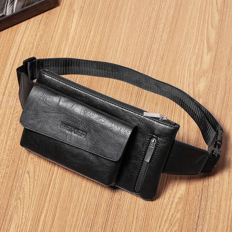 Wholesale Men's Retro Waist Bag Men's Multifunctional Casual Sports Cycling Chest Bag Belt Hanging Bag Men's Cashier Waist Bag 