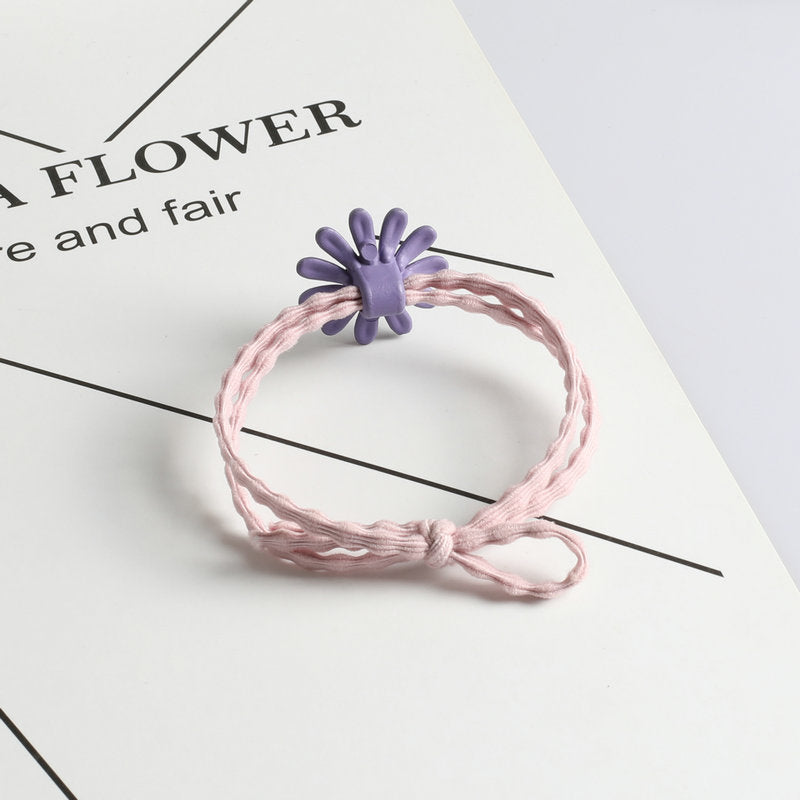 Korean net red ins bracelet head rope dual-use flower hair rope cute girl tie hair rubber band hair ring hair accessories 