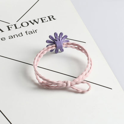 Korean net red ins bracelet head rope dual-use flower hair rope cute girl tie hair rubber band hair ring hair accessories 