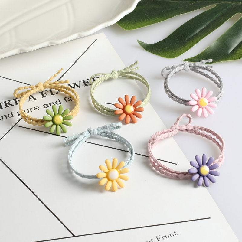 Korean net red ins bracelet head rope dual-use flower hair rope cute girl tie hair rubber band hair ring hair accessories 