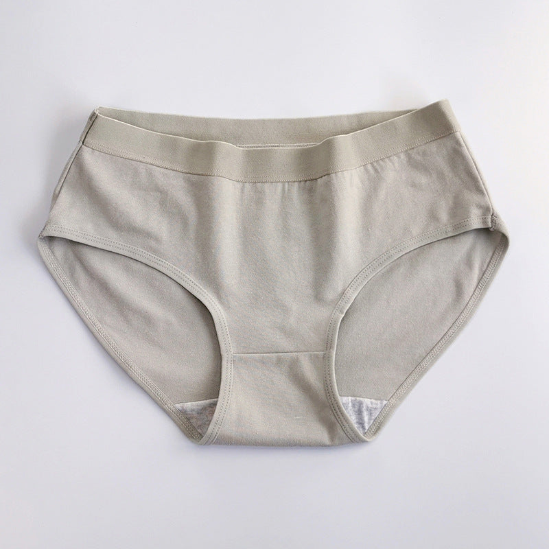 Girls' underwear, pure cotton, beautiful buttocks, middle waist, plain color, students' junior high school triangle underwear, cotton crotch, breathable arm lift 