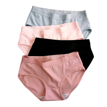 Girls' underwear, pure cotton, beautiful buttocks, middle waist, plain color, students' junior high school triangle underwear, cotton crotch, breathable arm lift 