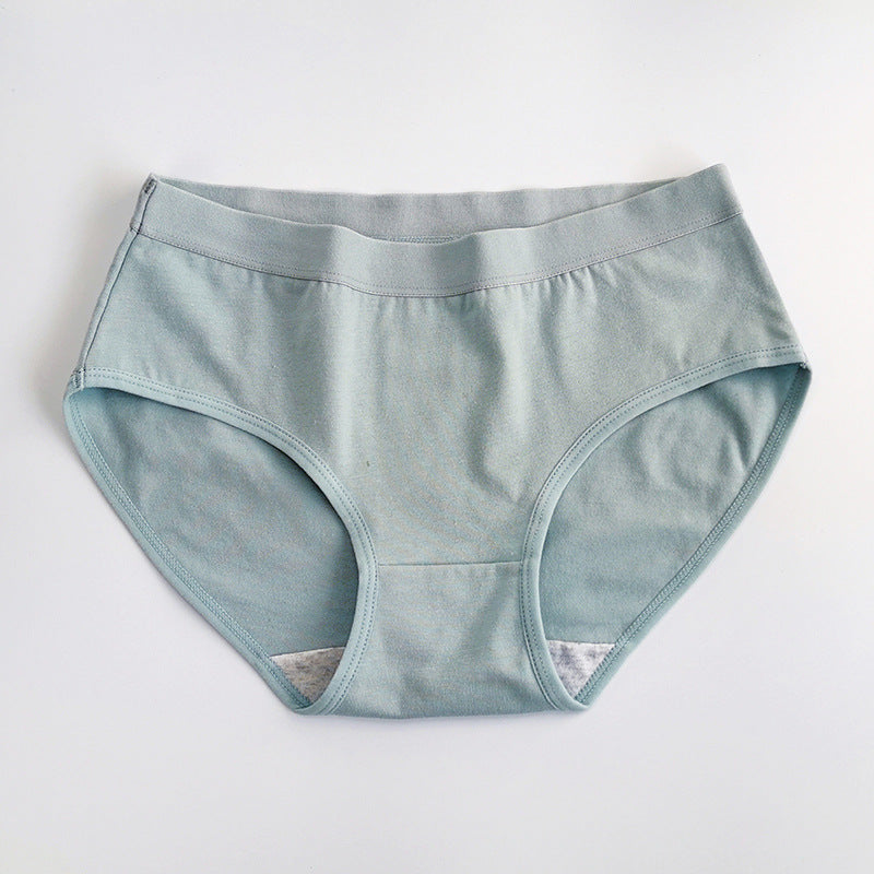 Girls' underwear, pure cotton, beautiful buttocks, middle waist, plain color, students' junior high school triangle underwear, cotton crotch, breathable arm lift 