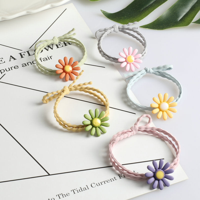 Korean net red ins bracelet head rope dual-use flower hair rope cute girl tie hair rubber band hair ring hair accessories 