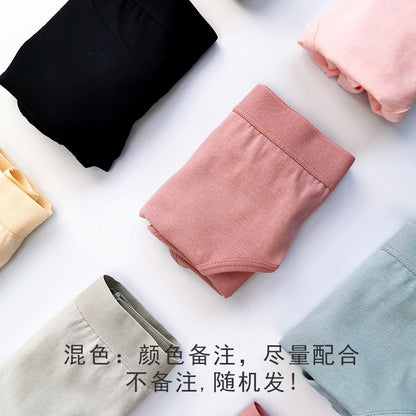 Girls' underwear, pure cotton, beautiful buttocks, middle waist, plain color, students' junior high school triangle underwear, cotton crotch, breathable arm lift 