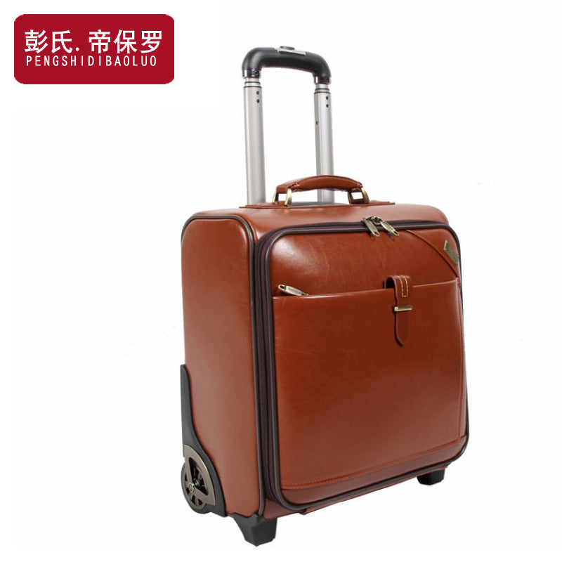 Paul genuine leather trolley case, universal wheel cowhide suitcase, men's password suitcase, business suitcase, factory direct supply 