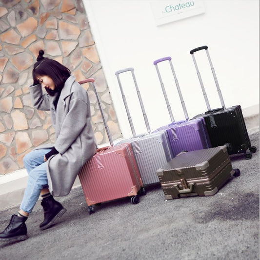 Gift customized 18-inch horizontal boarding case ABS+PC stewardess case travel trolley case retro luggage password suitcase