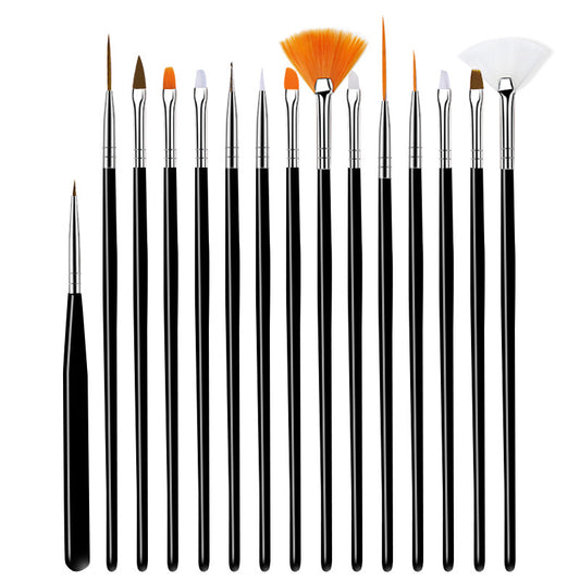 Cross-border manicure 15-piece tool set phototherapy pen crystal pen paint pen silicone pen dot drill pen brush wholesale 