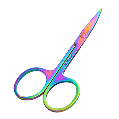 Manufacturer wholesale stainless steel eyebrow trimming nose hair scissors beauty scissors round head elbow pointed scissors tools 