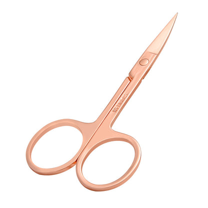 Manufacturer wholesale stainless steel eyebrow trimming nose hair scissors beauty scissors round head elbow pointed scissors tools 