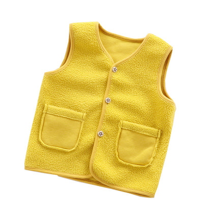 2023 children's vest spring and autumn polar fleece baby baby cardigan clothes to keep warm children's boys and girls to keep warm manufacturers wholesale 