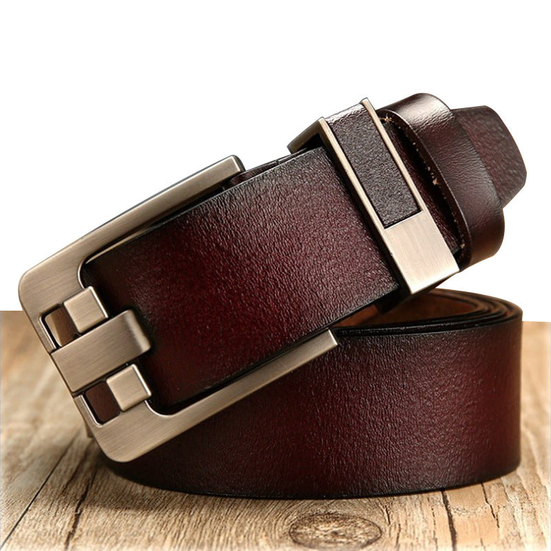 Men's leather pin buckle authentic cowhide trend Korean version of the belt for young men casual jeans belt 