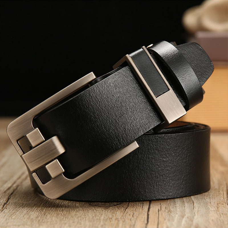 Men's leather pin buckle authentic cowhide trend Korean version of the belt for young men casual jeans belt 