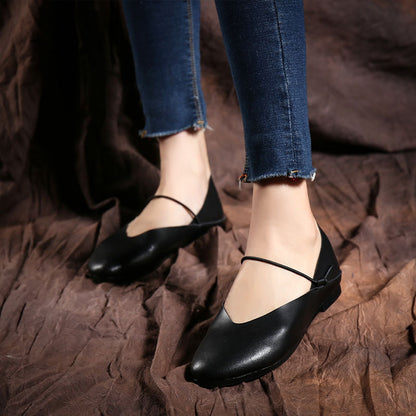 Women's shoes literary sandals women's simple fairy shoes genuine leather women's shoes handmade sandals manufacturers spot wholesale single shoes women 