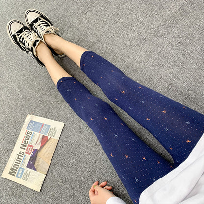 2022 spring and summer new products modal seven-point leggings women's pattern printing elastic outerwear tight leggings women